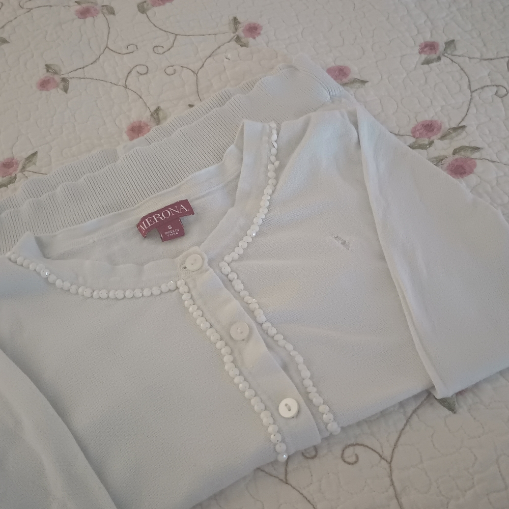 White Cardigan with Button Details